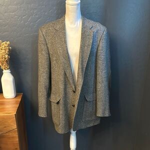 Gray Classic Single-Button Wool-Blend Sport Coat